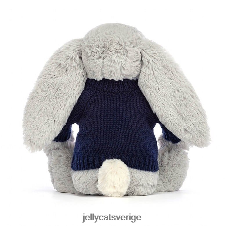 Jellycat leksak blyg skimmer kanin med personlig marin tröja grå 4206LT356