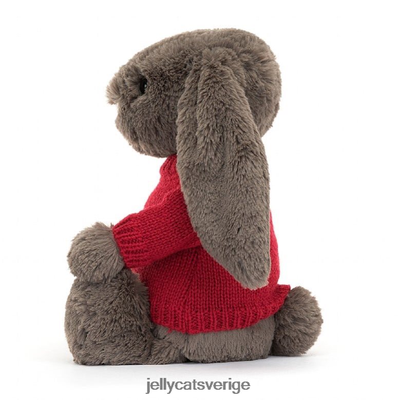 Jellycat leksak blyg tryffelkanin med personlig röd tröja brun 4206LT270