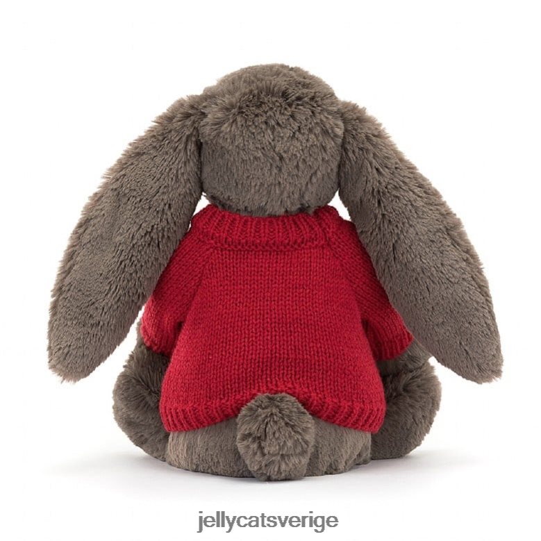 Jellycat leksak blyg tryffelkanin med personlig röd tröja brun 4206LT270