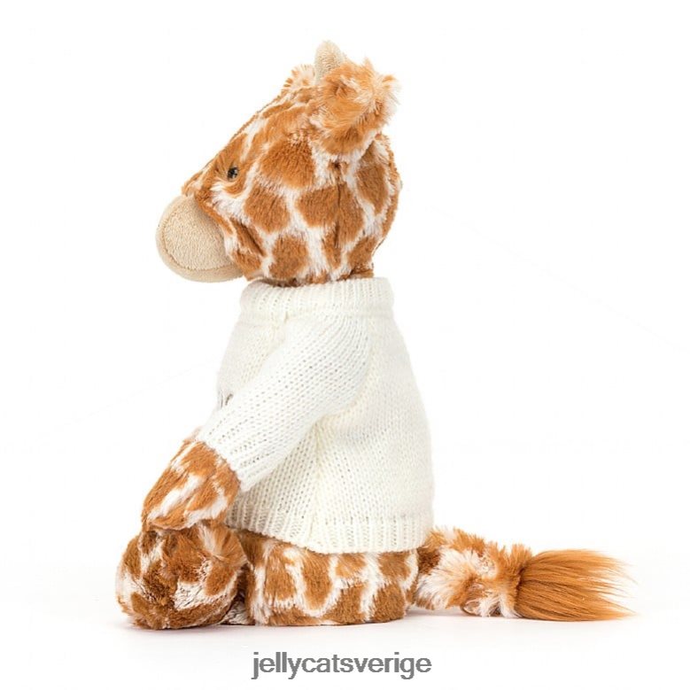 Jellycat leksak blyg giraff med personlig gräddtröja apelsin 4206LT240