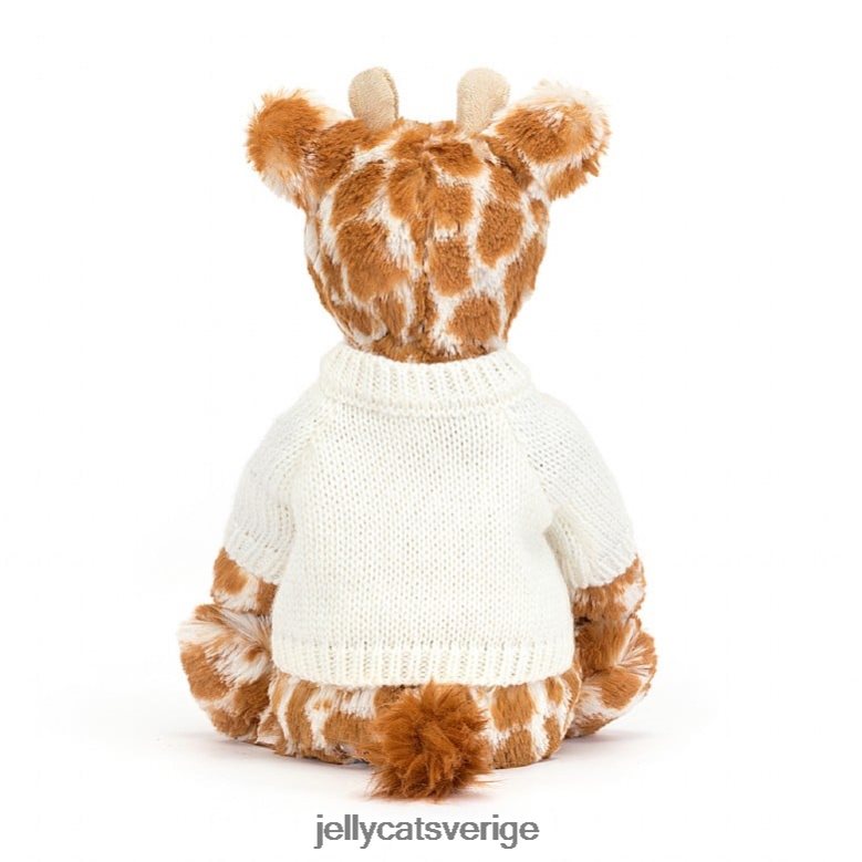 Jellycat leksak blyg giraff med personlig gräddtröja apelsin 4206LT240