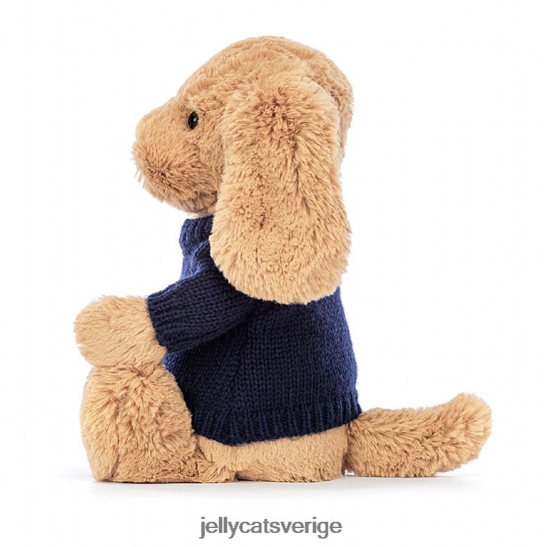 Jellycat leksak blyg kolavalp med personlig marinblå tröja beige 4206LT139