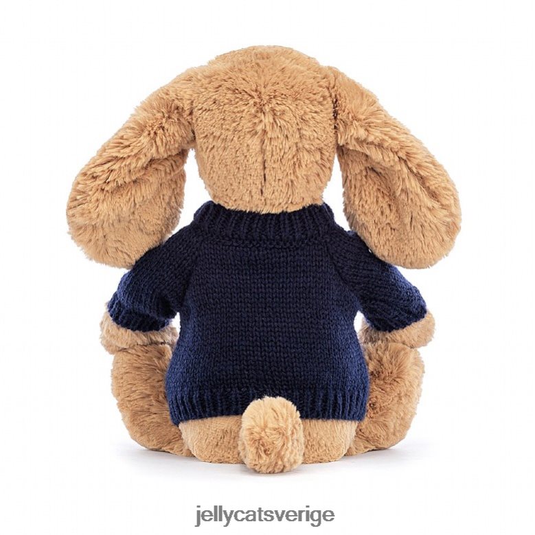 Jellycat leksak blyg kolavalp med personlig marinblå tröja beige 4206LT139