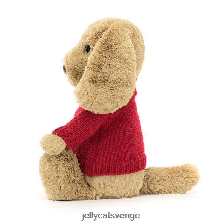 Jellycat leksak blyg kolavalp med personlig röd tröja beige 4206LT158
