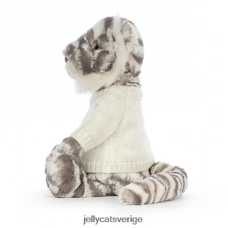 Jellycat leksak blyg snötiger med personlig gräddtröja grå och vit 4206LT578