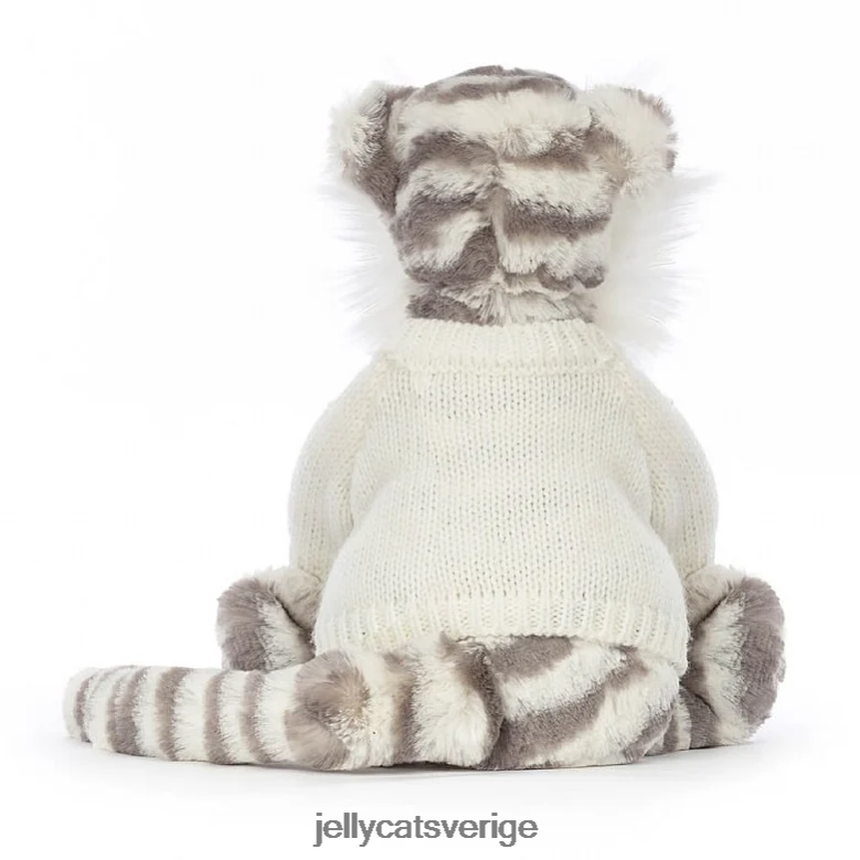Jellycat leksak blyg snötiger med personlig gräddtröja grå och vit 4206LT578
