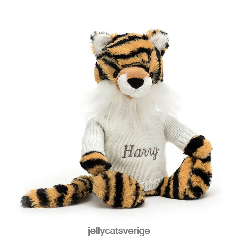 Jellycat leksak blyg tiger med personlig gräddtröja flerfärgad 4206LT327
