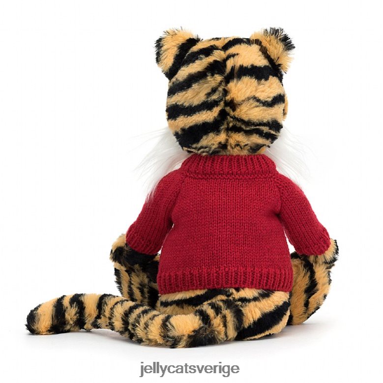 Jellycat leksak blyg tiger med personlig röd tröja i flera färger 4206LT313