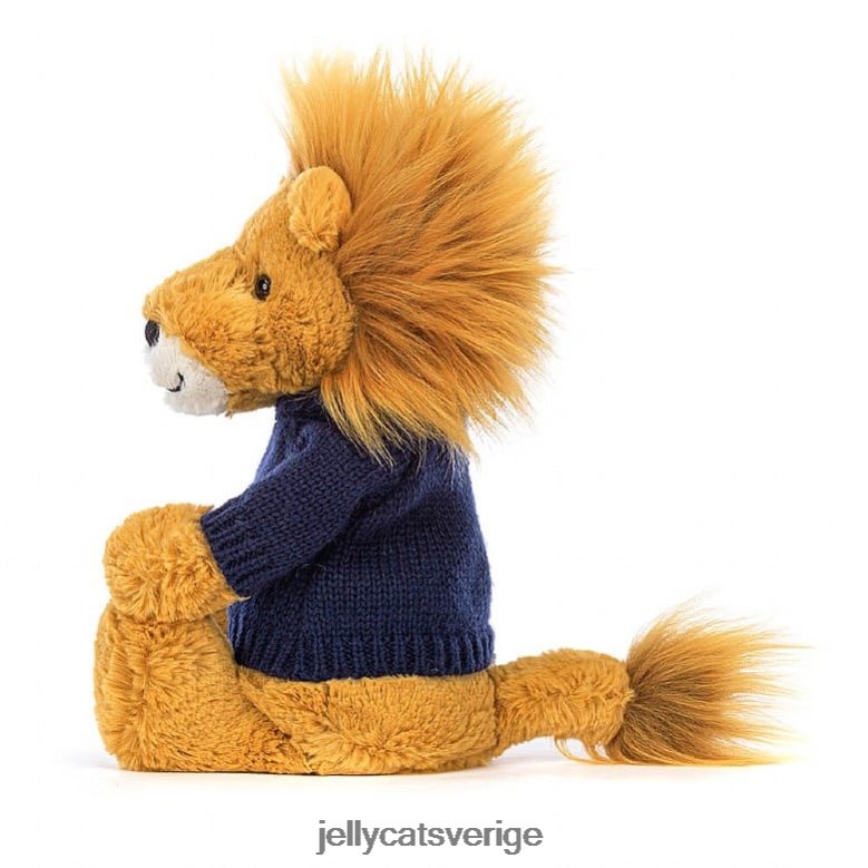 Jellycat leksak blygt lejon med personlig marin tröja gul 4206LT534