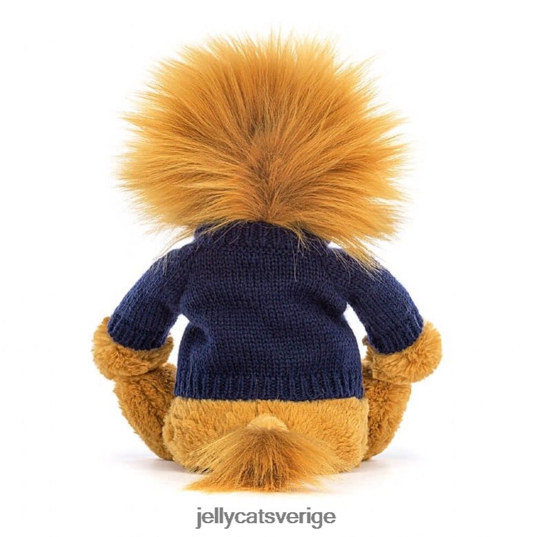 Jellycat leksak blygt lejon med personlig marin tröja gul 4206LT534