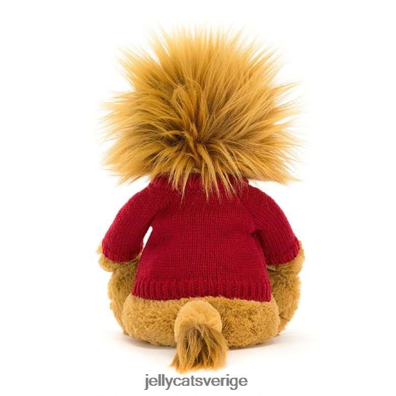 Jellycat leksak blygt lejon med personlig röd tröja gul 4206LT546