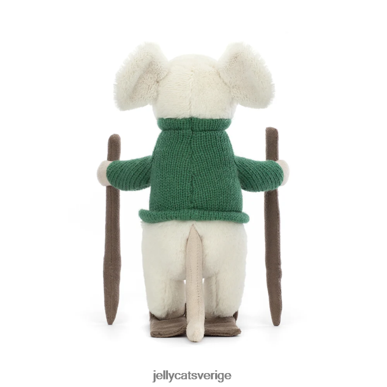 Jellycat leksak glad mus skidåkning green 4206LT233