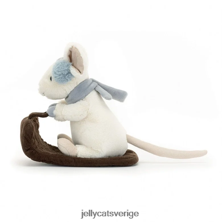 Jellycat leksak glad mus släde kräm 4206LT186