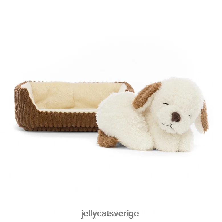 Jellycat leksak napping nipper hund brun och vit 4206LT227