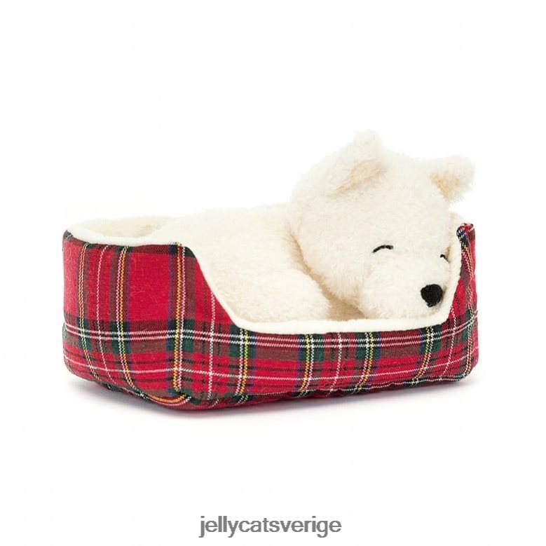 Jellycat leksak napping nipper westie svart och vit 4206LT289