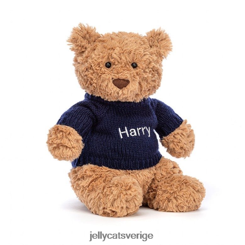 Jellycat leksak bartholomewbjörn med personlig marin tröja brun 4206LT104
