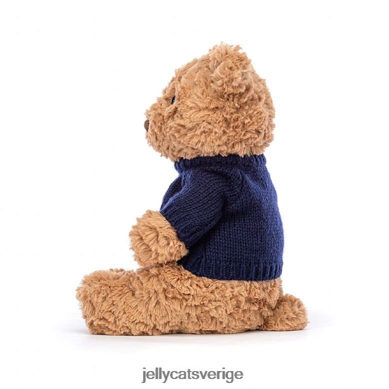Jellycat leksak bartholomewbjörn med personlig marin tröja brun 4206LT104