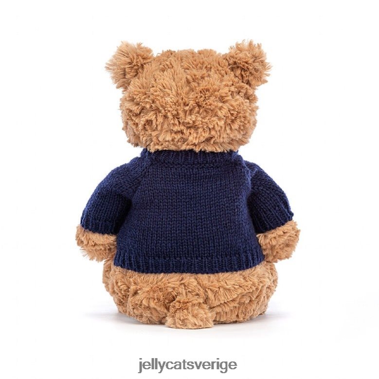 Jellycat leksak bartholomewbjörn med personlig marin tröja brun 4206LT104