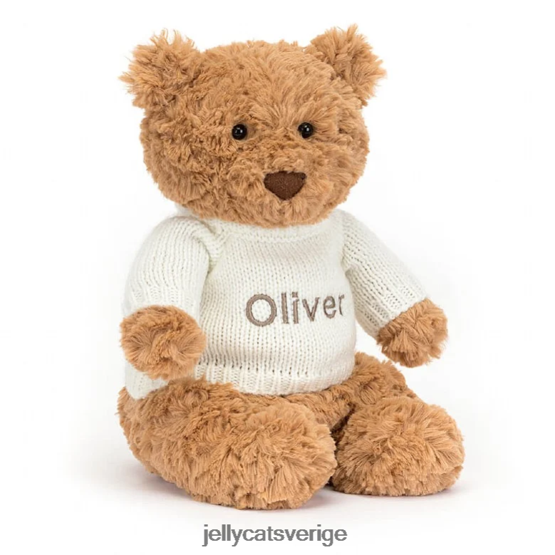 Jellycat leksak bartolomeusbjörn med personlig gräddtröja brun 4206LT89