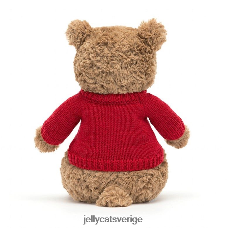 Jellycat leksak bartolomeusbjörn med personlig röd tröja brun 4206LT140